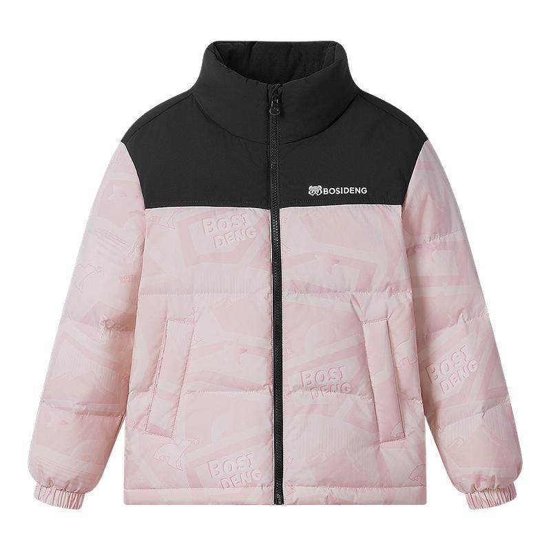 波司登奥莱25新款儿童抗菌绒保暖新年童装短款立领面包服羽绒服