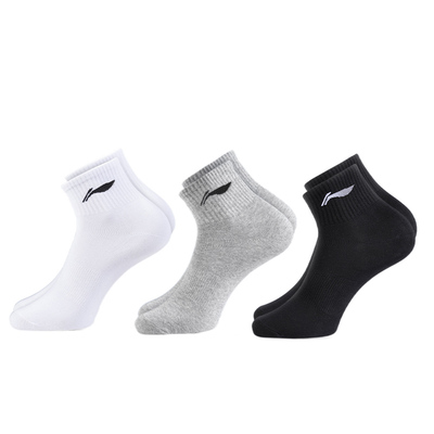 李宁中筒运动袜三双装防滑缓震