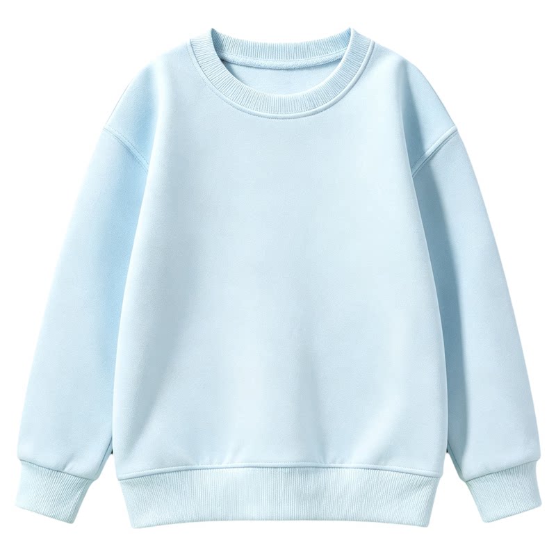 浅蓝色卫衣黑色裤子糖果色演出服男女童加绒套装小学生运动会班服