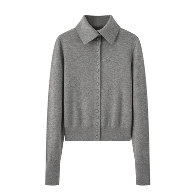 修身显瘦羊毛针织衫女开衫