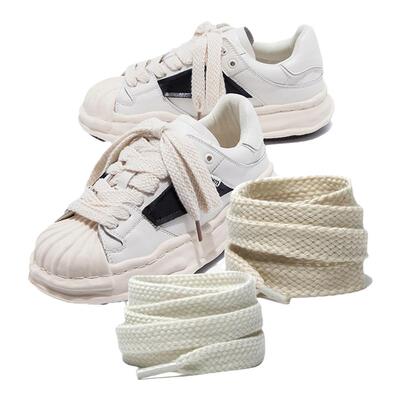 贝壳布鞋鞋带双层棉白色黑色鞋带