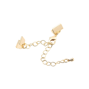 铜镀18k真金马仔夹扣接龙虾扣延长链夹片 项链接头扣保色收尾配件