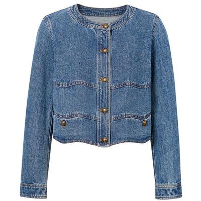 MOFAN摩凡春秋新款牛仔蓝短外套