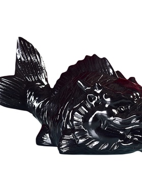 国潮招财龙鱼黑耀石茶宠茶玩