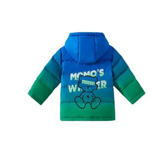 moomoo童装男童渐变羽绒服秋冬新款潮流图案字母印花时尚百搭保暖