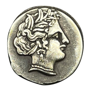 复古纯银希腊神话银币青春女神欧美饰品古币项链吊坠订制戒面镶嵌