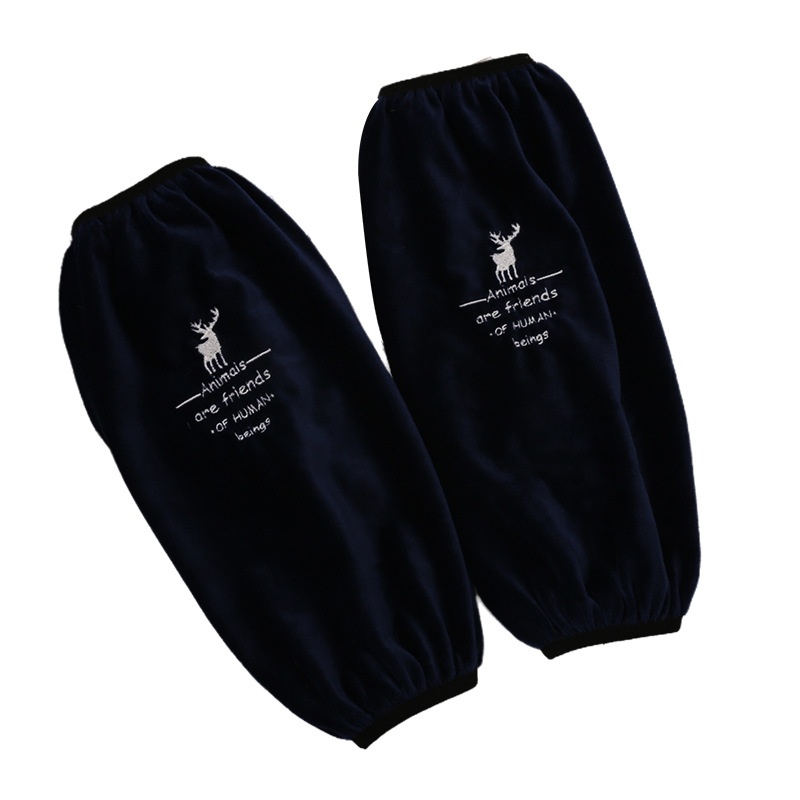 加大男女加宽加肥袖套2025冬季护袖头小鹿刺绣加长袖筒办公室套袖