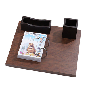 木质简约桌面台历架办公摆件多功能名片笔筒商务礼品2026台历定制