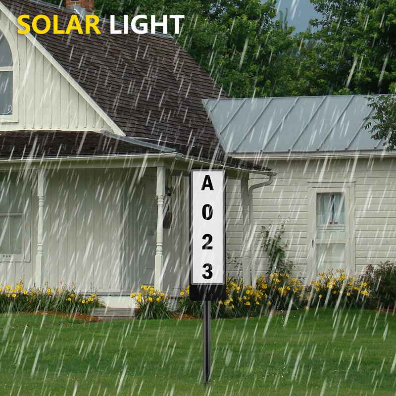 新款太阳能地插门牌灯 数字双面发光LED灯号码户外地址指示灯