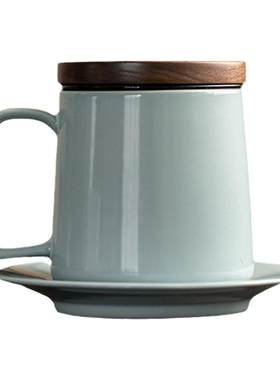 汝山明汝瓷天青釉茶水分离办公杯