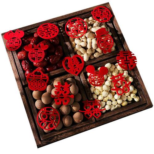 结婚礼迷你小喜字手抛喜婚房装饰布置创意婚庆抛洒果盘喜贴楼梯喜