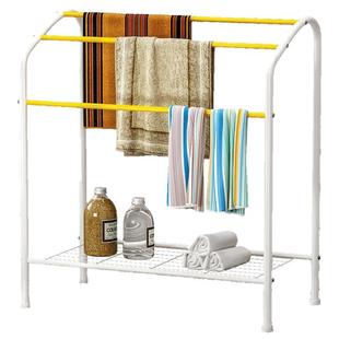 毛巾架落地式浴室置物架卫生间晾衣架免打孔厕所浴巾架厨房毛巾杆