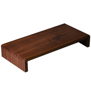 黑胡桃木显示器增高架电脑屏幕抬高架垫高底座支架桌面收纳置物架