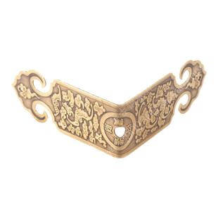 中式纯铜樟木箱子首饰盒直角护角角码仿古实木桌子茶盘固定铜角码