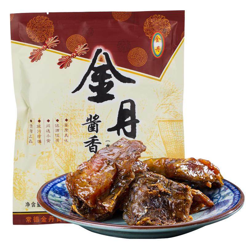 常德金丹酱香鱼块香辣卤香辣酱板鸭肉零食