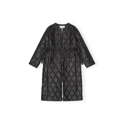 新品亮面绗缝长款外套GANNI