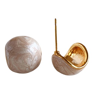 粉色珐琅复古耳钉女2025新爆款小众独特漂亮耳环高级感纯银针耳饰