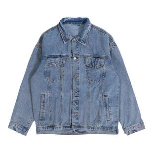 港仔文艺男黑色牛仔外套男秋冬男生宽松痞帅复古日系工装夹克男款