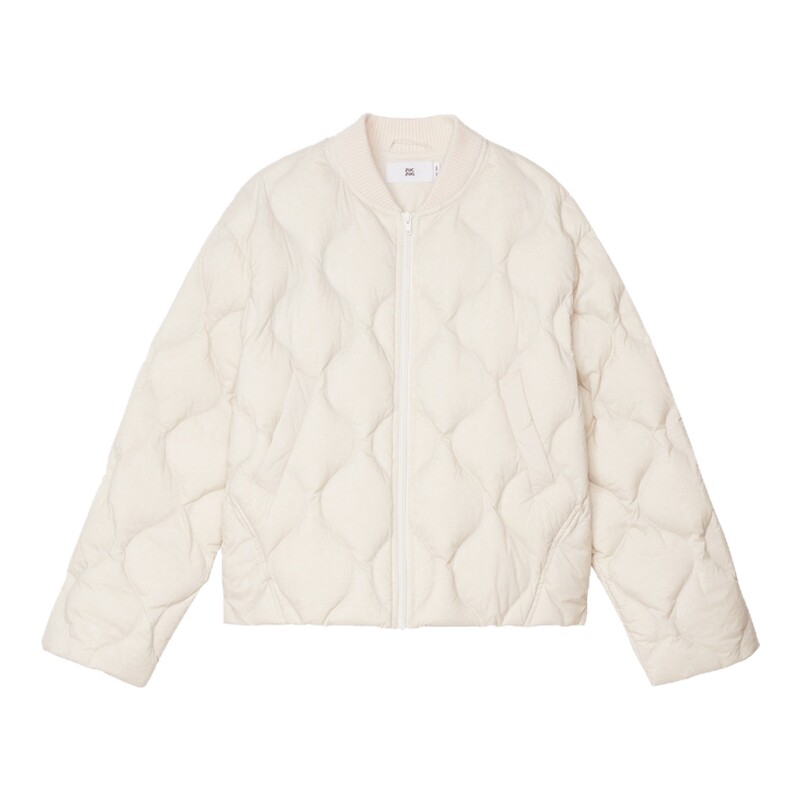 ZUCZUG防绒棒球领白色羽绒服