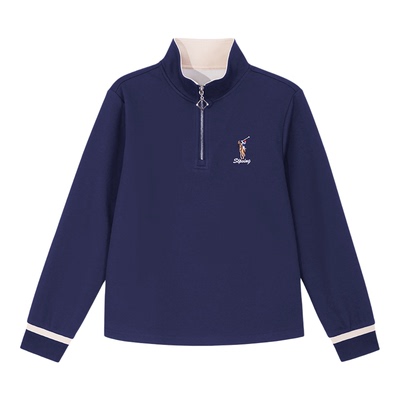 半拉链立领卫衣女春秋薄款