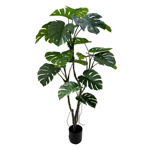 室内盆栽老桩龟背竹仿真绿植客厅仿生植物电视柜旁落地假花装饰树