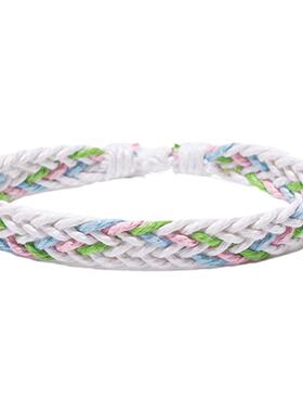 简约棉麻手工编织幸运许愿绳情侣