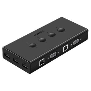 绿联 KVM切换器VGA两台双电脑主机共用一个显示器屏共享USB键盘鼠标视频屏幕转换一拖二一分二分配器二进一出