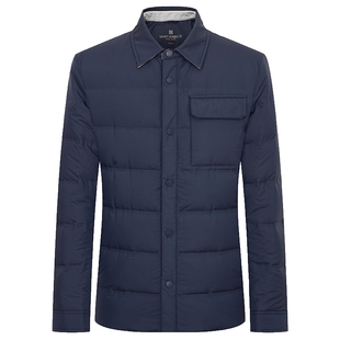 【轻量鹅绒服】报喜鸟冬季新款男士轻薄白鹅绒短款羽绒服休闲外套