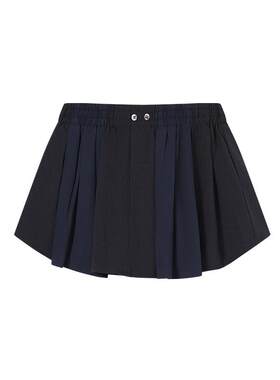 夏季新款条纹拼接学院风短裙女