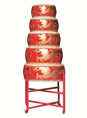 大鼓牛皮中国红舞蹈敲打鼓乐器