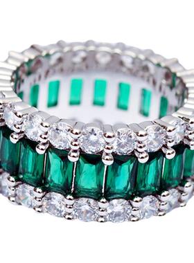 王嘉尔同款撞色彩色水晶戒指