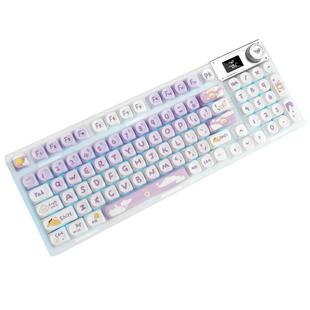 狼蛛F98pro V2机械键盘游戏电竞办公男女专用女生三模客制化屏显