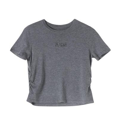 AS修身针织T恤女夏季字母短款