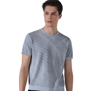 诺丁山商务休闲短袖春夏圆领T恤男修身半袖