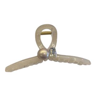 春夏新款果冻色雪芽粉色高亮珍珠幻彩水钻大抓夹盘发夹韩版鲨鱼夹