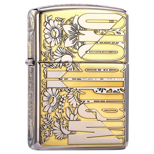 Zippo打火机镀银精雕繁花万宝路芝宝煤油防风男士礼物官方正品