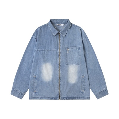 trapstar复古做旧牛仔外套衬衫潮