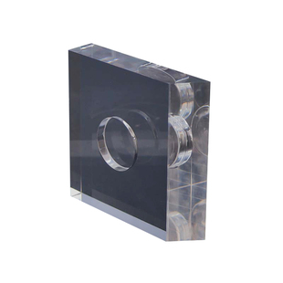 亚克力化妆品底托商品增高透明垫块带圆凹槽产品展示板斜坡亚加力