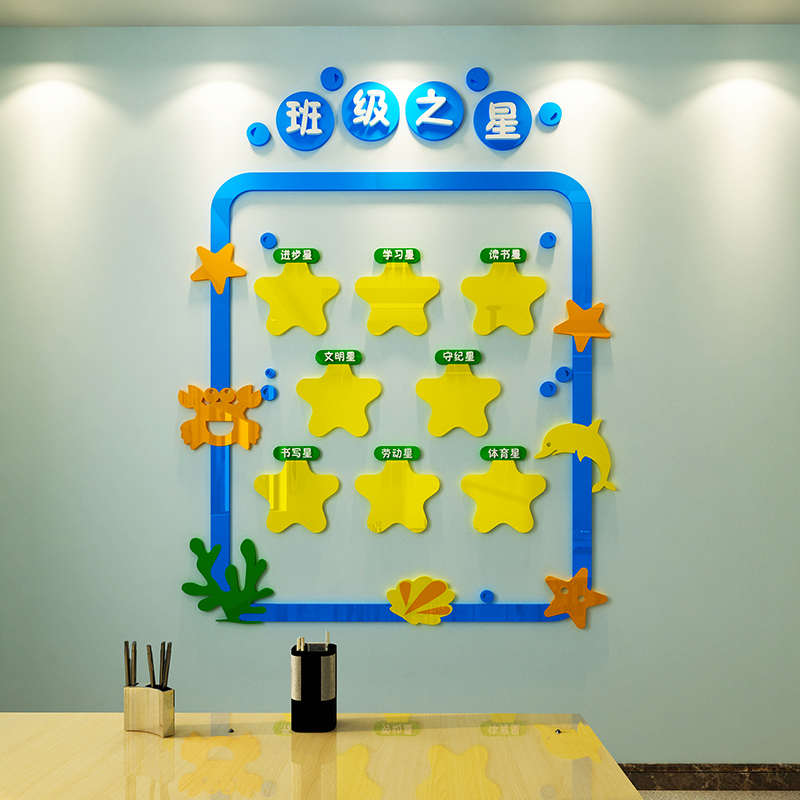 班级之星评比栏墙贴纸教室装饰布置小学文化建设黑板报幼儿园环创
