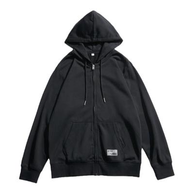 冬季加绒美式开衫连帽卫衣