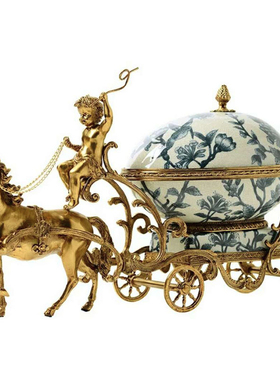 果盘欧式风客厅玄关陶瓷马拉车