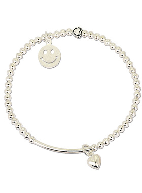 设计师原创好心情s925笑脸纯银珠