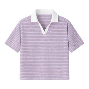 jollybean |女童套装26夏可外穿可居家条纹POLO衫短袖短裙两件套