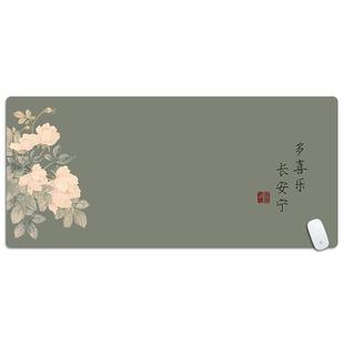 书法国风中式复古鼠标垫超大诗词文字创意学习办公桌垫电脑键盘垫