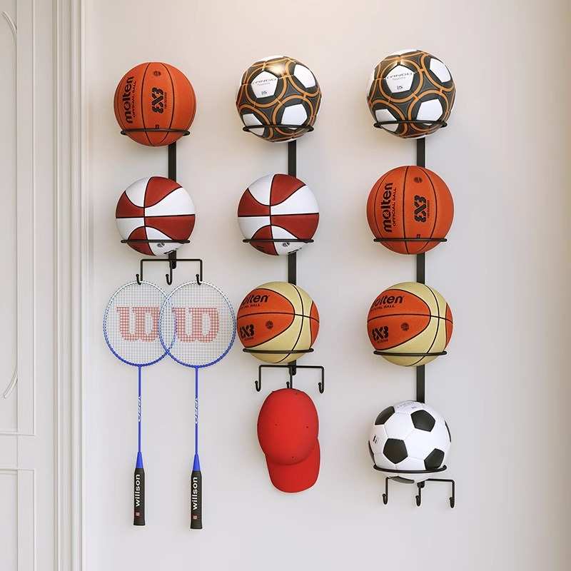 篮球收纳架家用室内挂墙上足球排球筐儿童教室门口球类摆放置物架