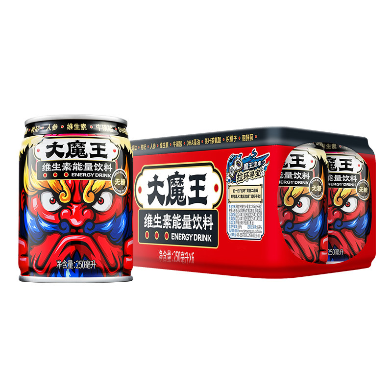 大魔王无糖牛磺酸功能饮料维生素能量饮品运动熬夜饮品水整箱24罐