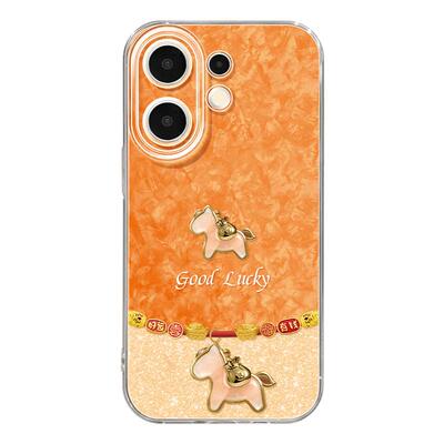 适用vivos50手机壳女款s30pro保护套vivo s16e全包18防摔s15/s12高级s18硅胶软s17外壳橙色19新年马年新款s20