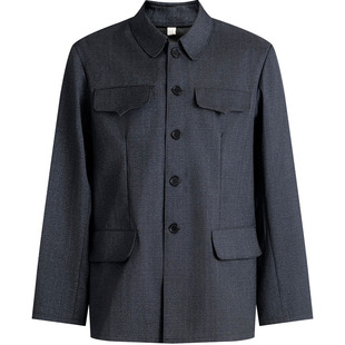 中老年中山装男春秋夏季单层翻领外套爸爸装爷爷装老式军便服上衣