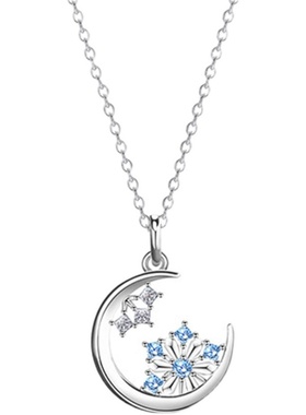 月亮雪花仙气生日礼物送女友吊坠
