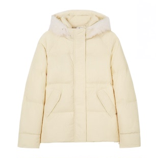 森马羽绒服女中长款保暖毛领2024冬新款宽松防水防风连帽上衣外套